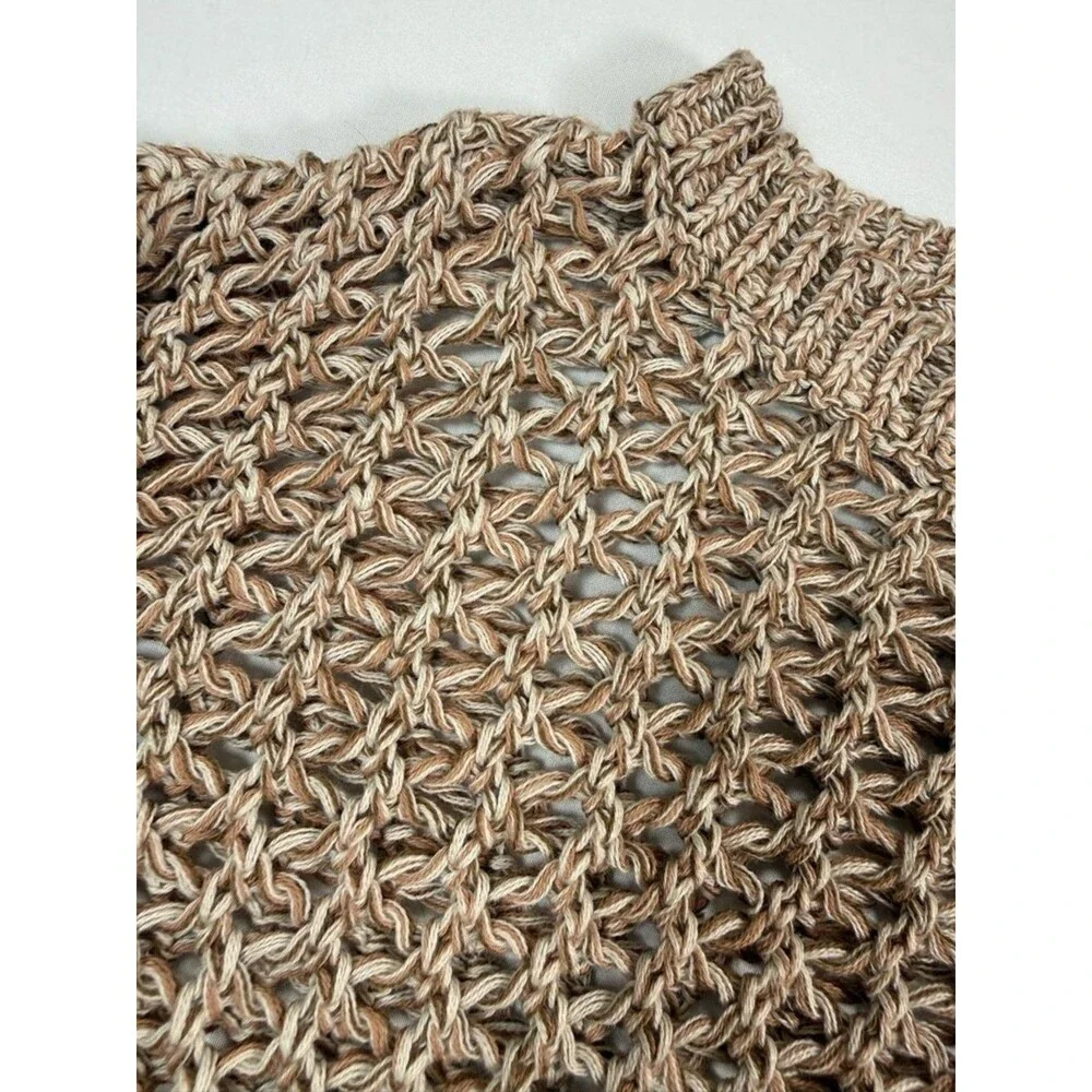 JESSICA‎ SIMPSON Girls Sweater 6X Open Knit Cropped Neutral Boho Cottagecore